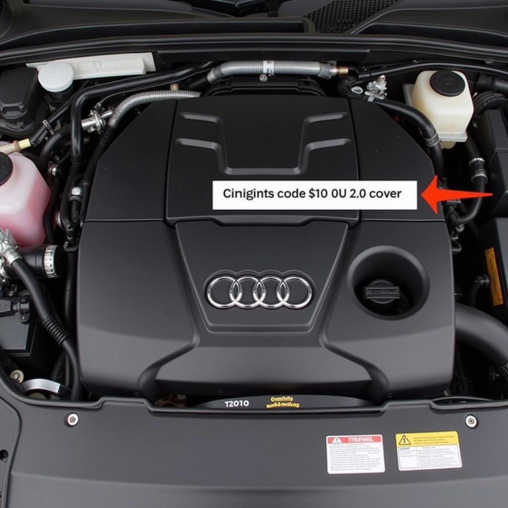 Audi 2.0 TFSI Engine Bay Sticker Location