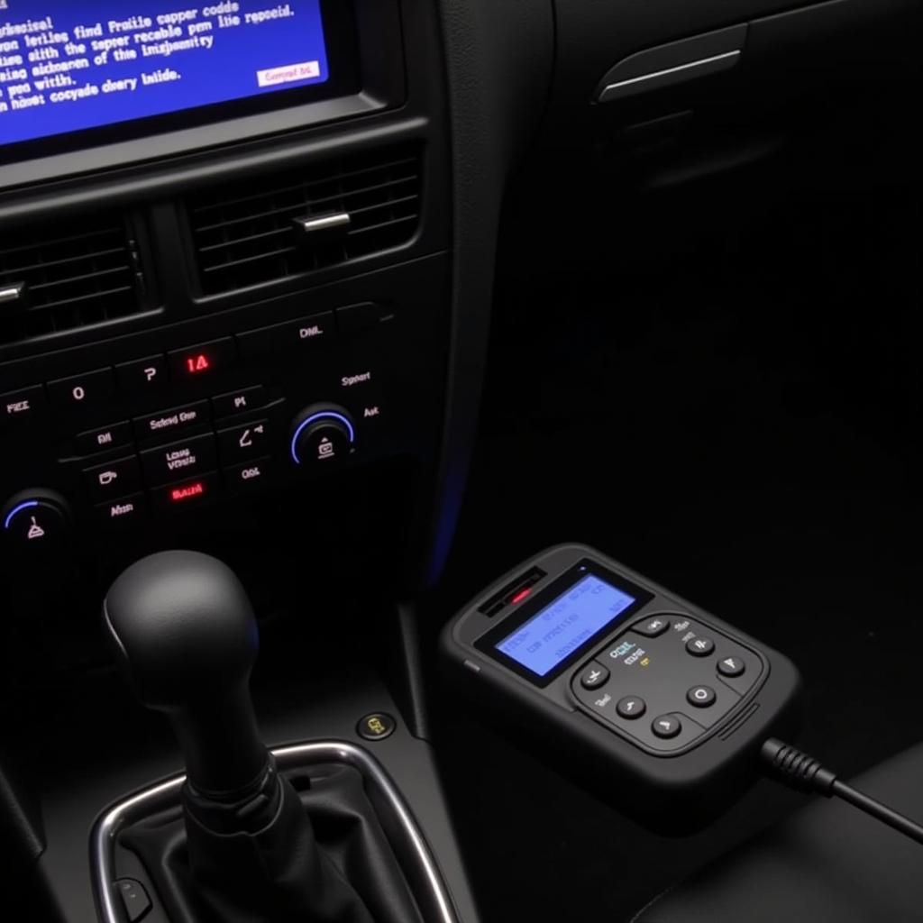 Audi A3 Code Reader connected to OBD2 port