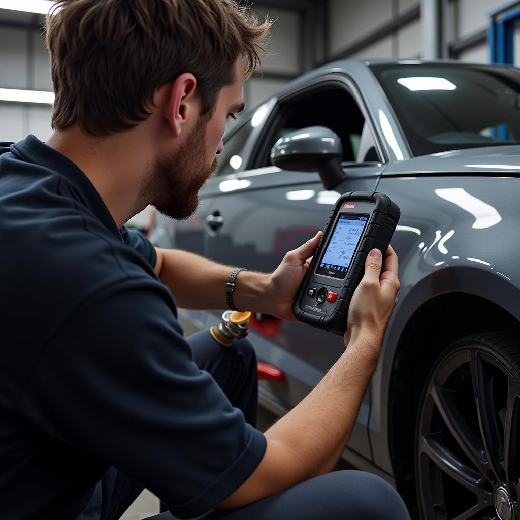 Audi A3 Mechanic using Code Reader