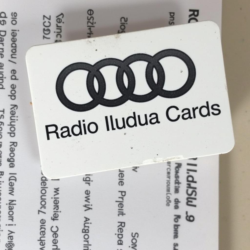 Audi A4 B7 Radio Code Card