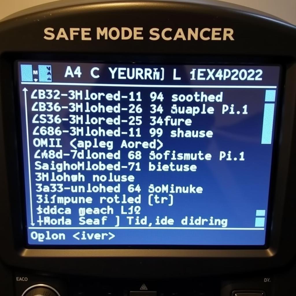 Audi A4 Diagnostic Trouble Codes Displayed on a Scanner