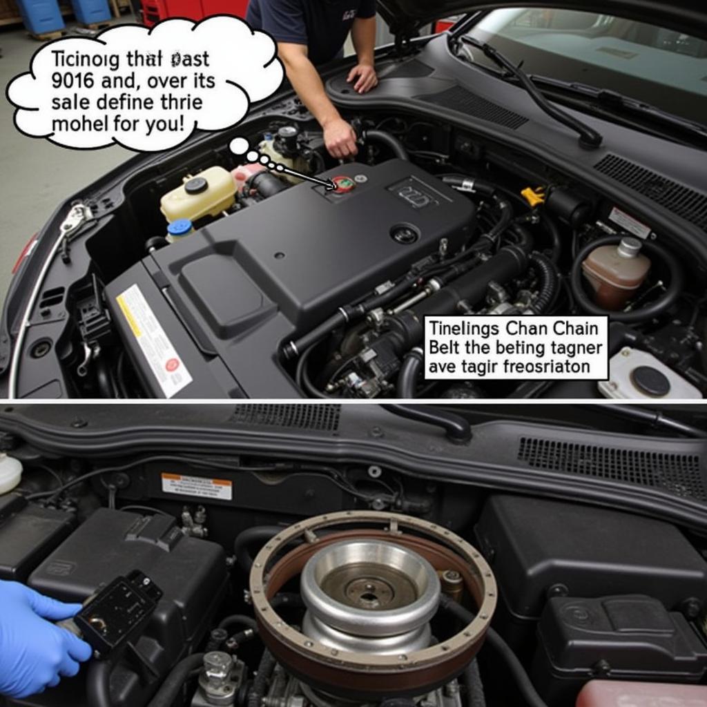 Mechanic Repairing an Audi A4 Engine Affected by the P0016 Code