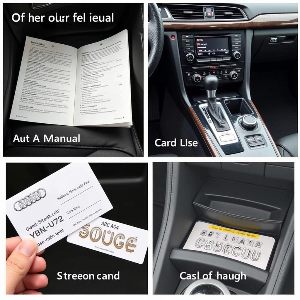 Examples of Audi A4 Radio Code Locations