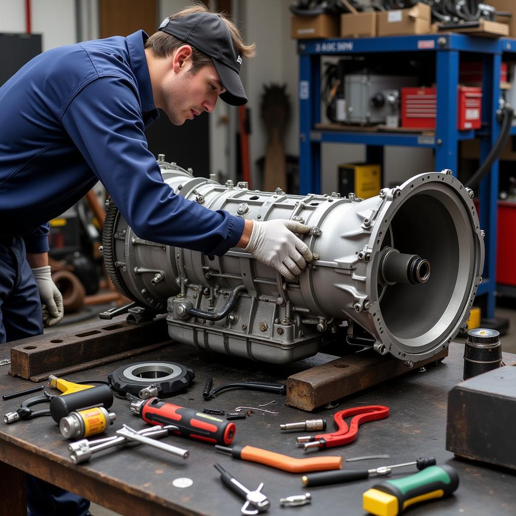 Audi A4 Transmission Repair in Progress