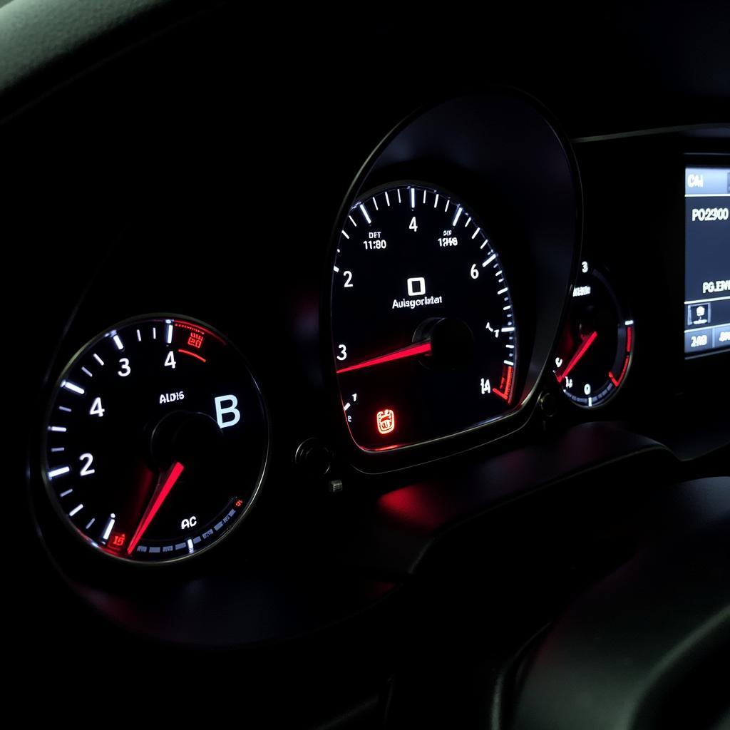 Audi A6 dashboard displaying the P029900 trouble code