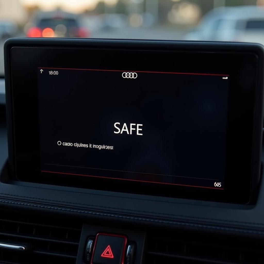 Audi B7 radio display showing "SAFE" mode