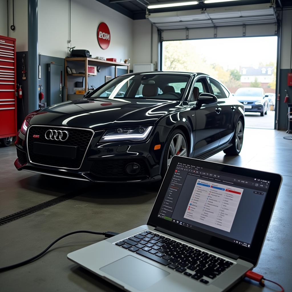 Audi C7 connected to VCDS for diagnostics