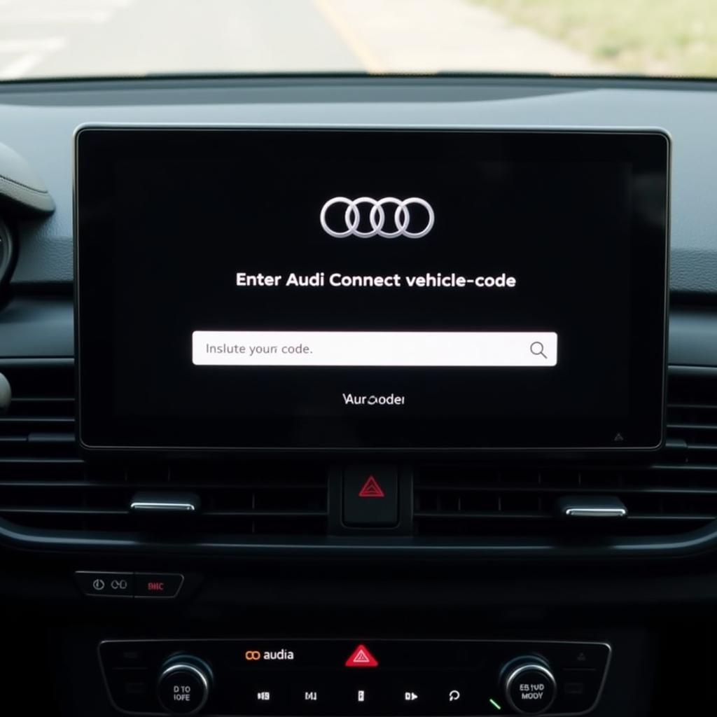 Audi Connect Dashboard Displaying Code Entry Prompt