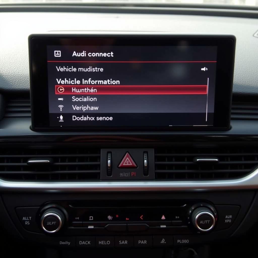 Audi Connect Vehicle Code Location on MMI Screen