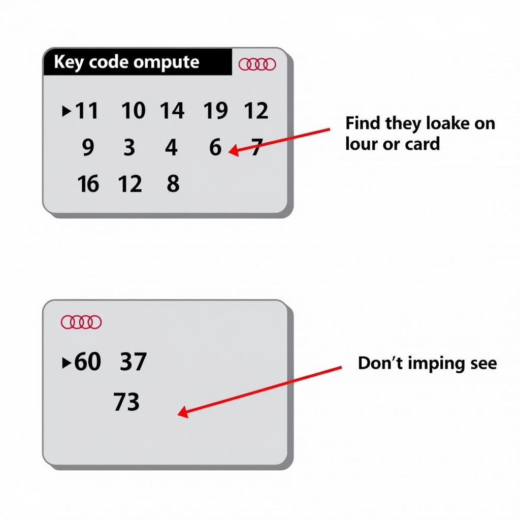 Example of an Audi Key Code Card