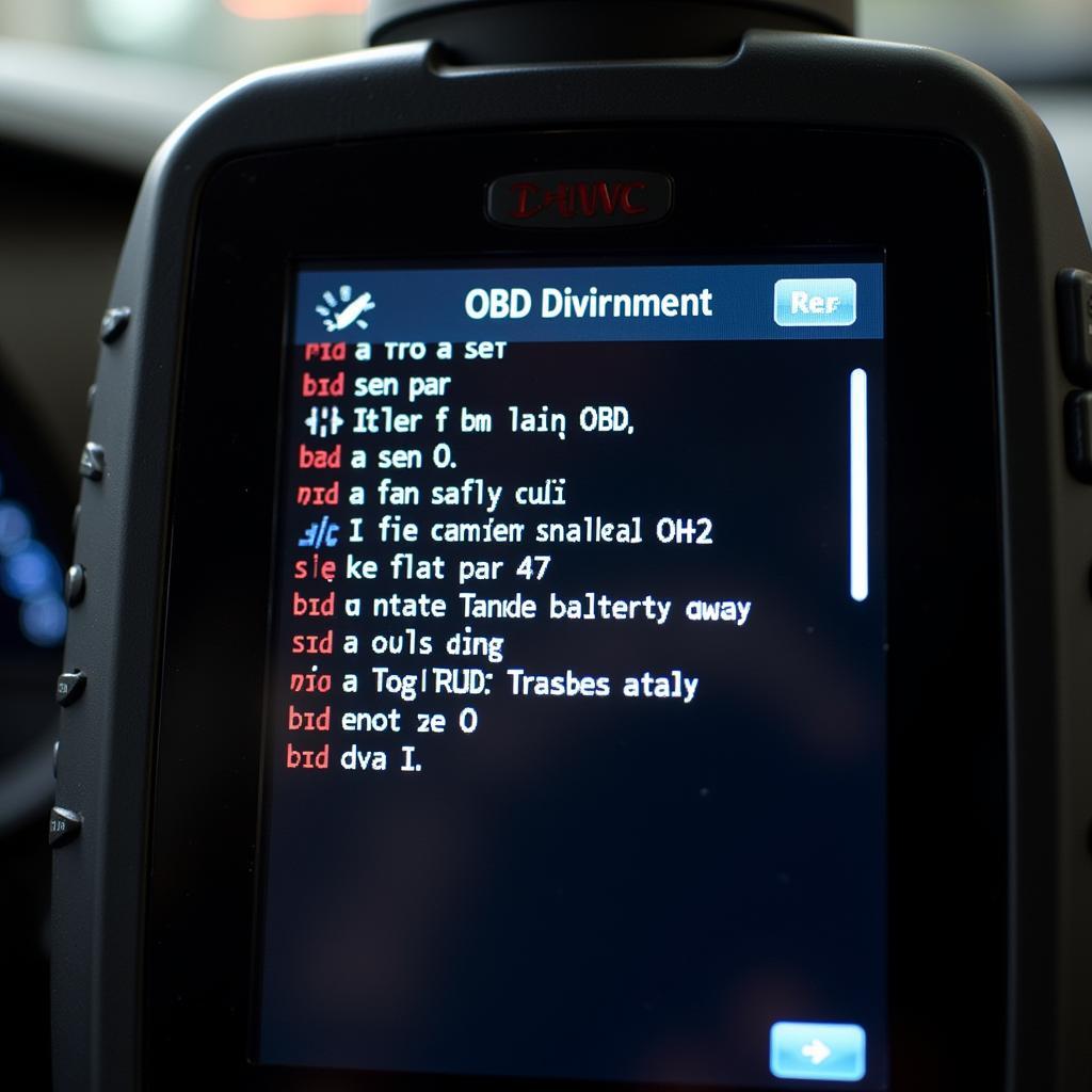 Audi OBD Code Reader Display