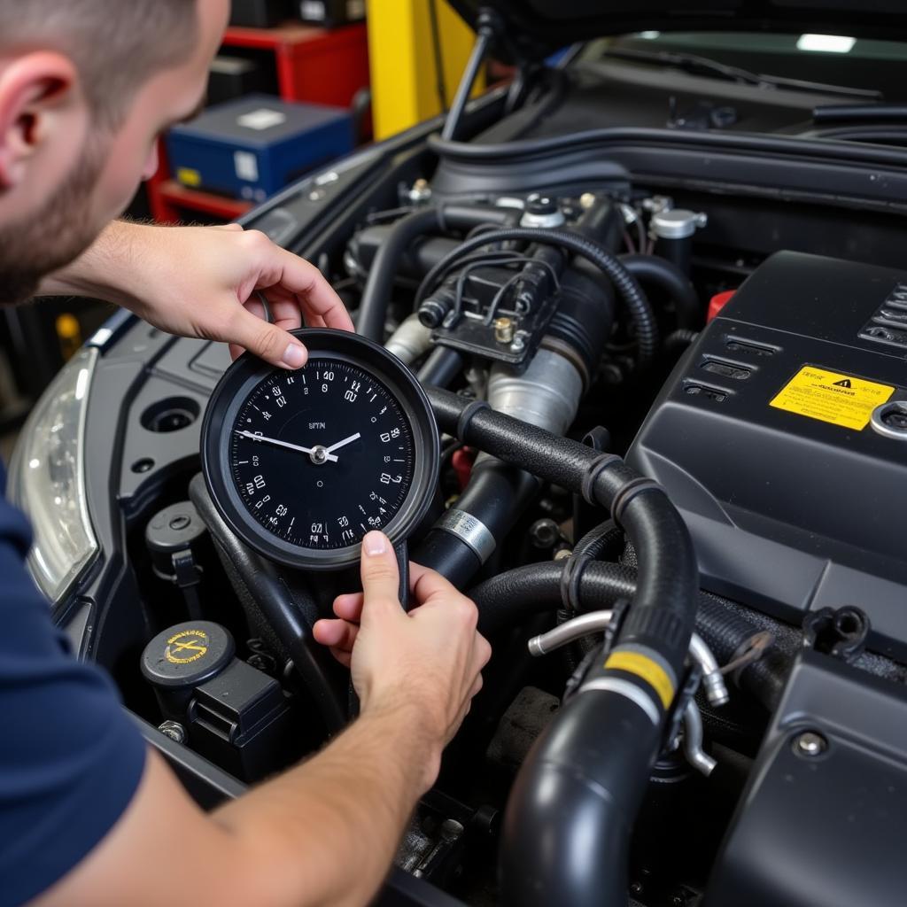 Inspecting Vacuum Hoses for Leaks in Audi Engine related to P0491