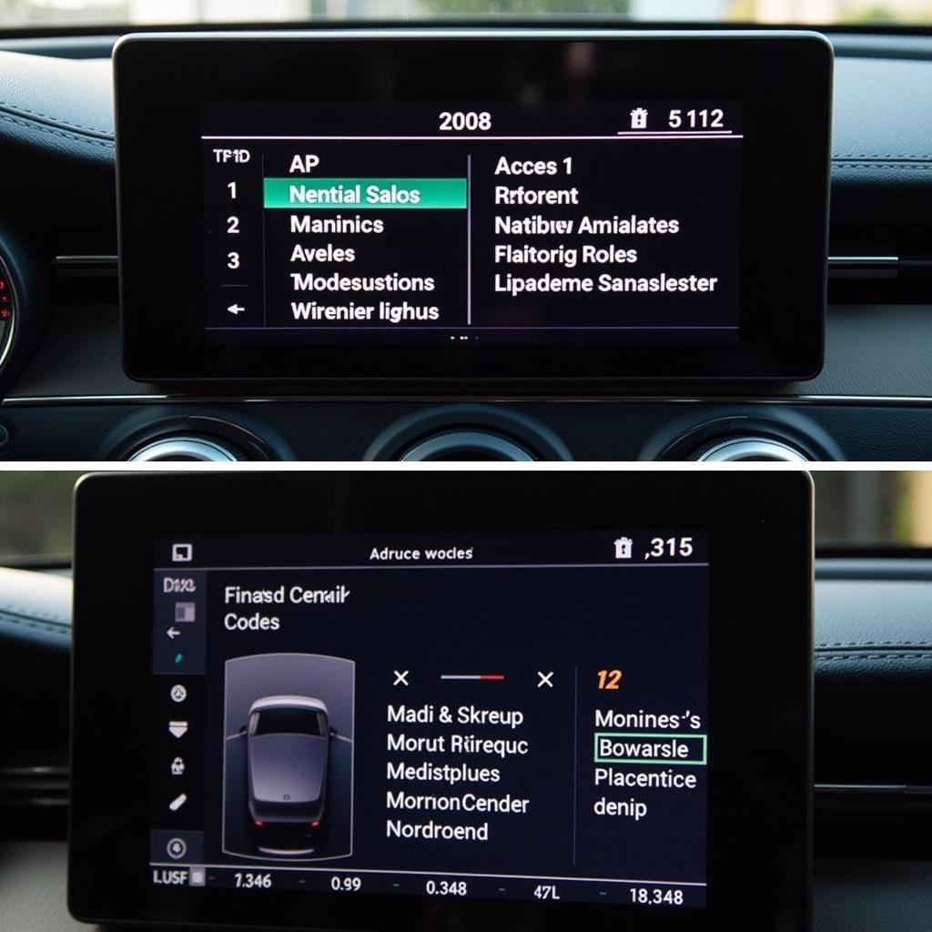 Audi Package Codes Displayed on Dashboard Diagnostic Screen