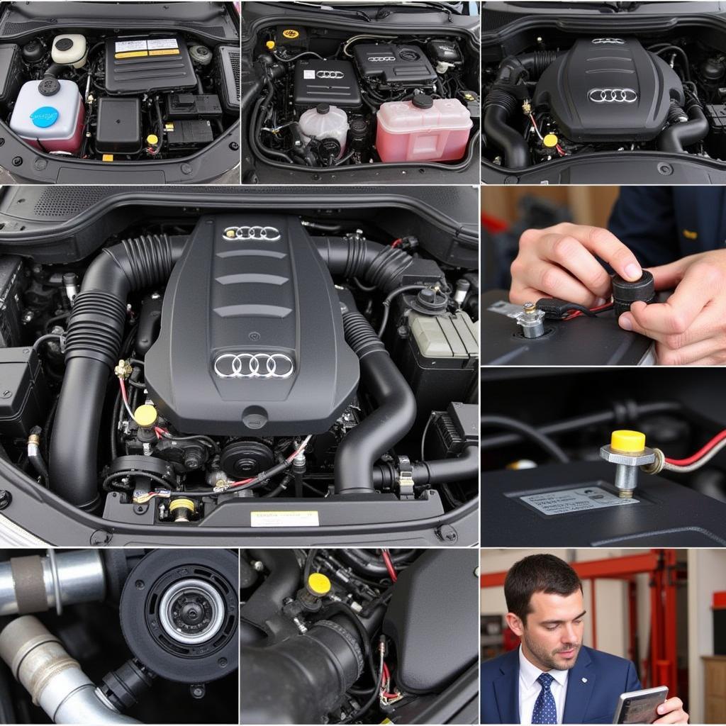 Inspecting Engine Components in a 2014 Audi Q5