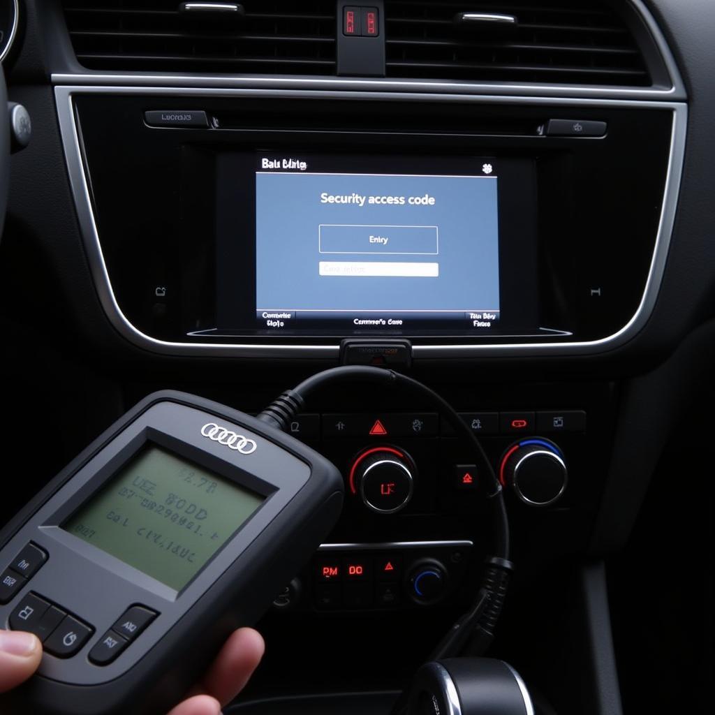 Audi Q7 Diagnostic Tool and Security Code Entry