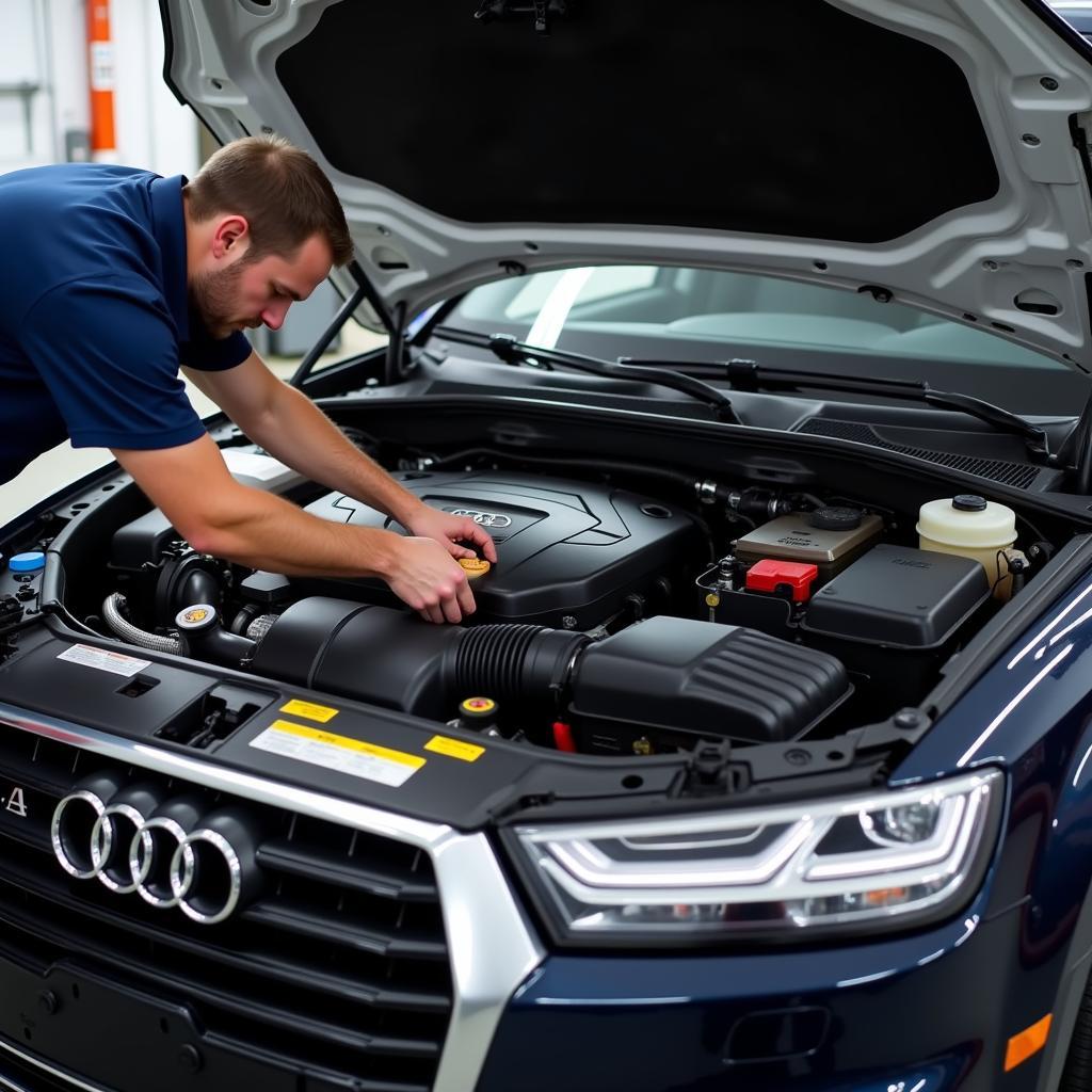 Regular Maintenance on an Audi Q7 Engine