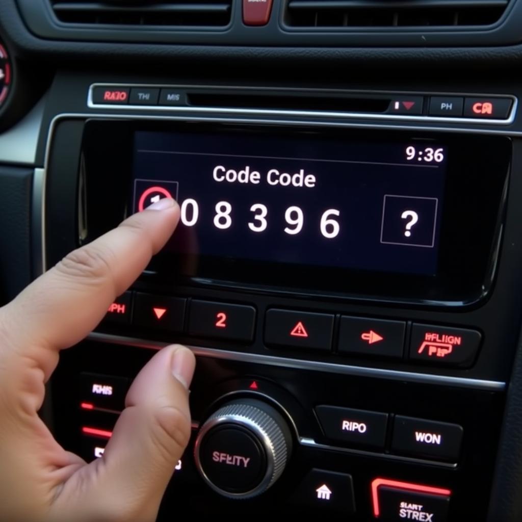 Entering the Audi radio code using preset buttons