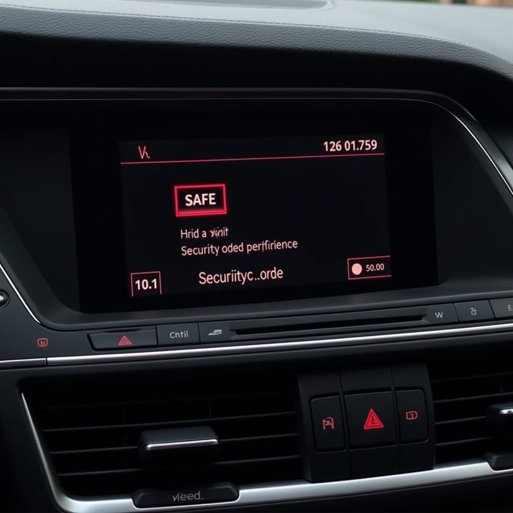 Audi Radio Display Showing Locked Status