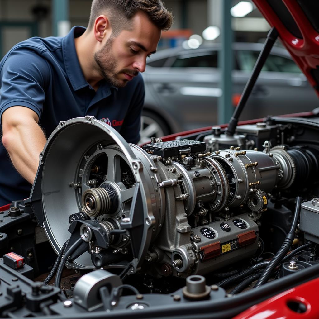 Audi Transmission Being Repaired