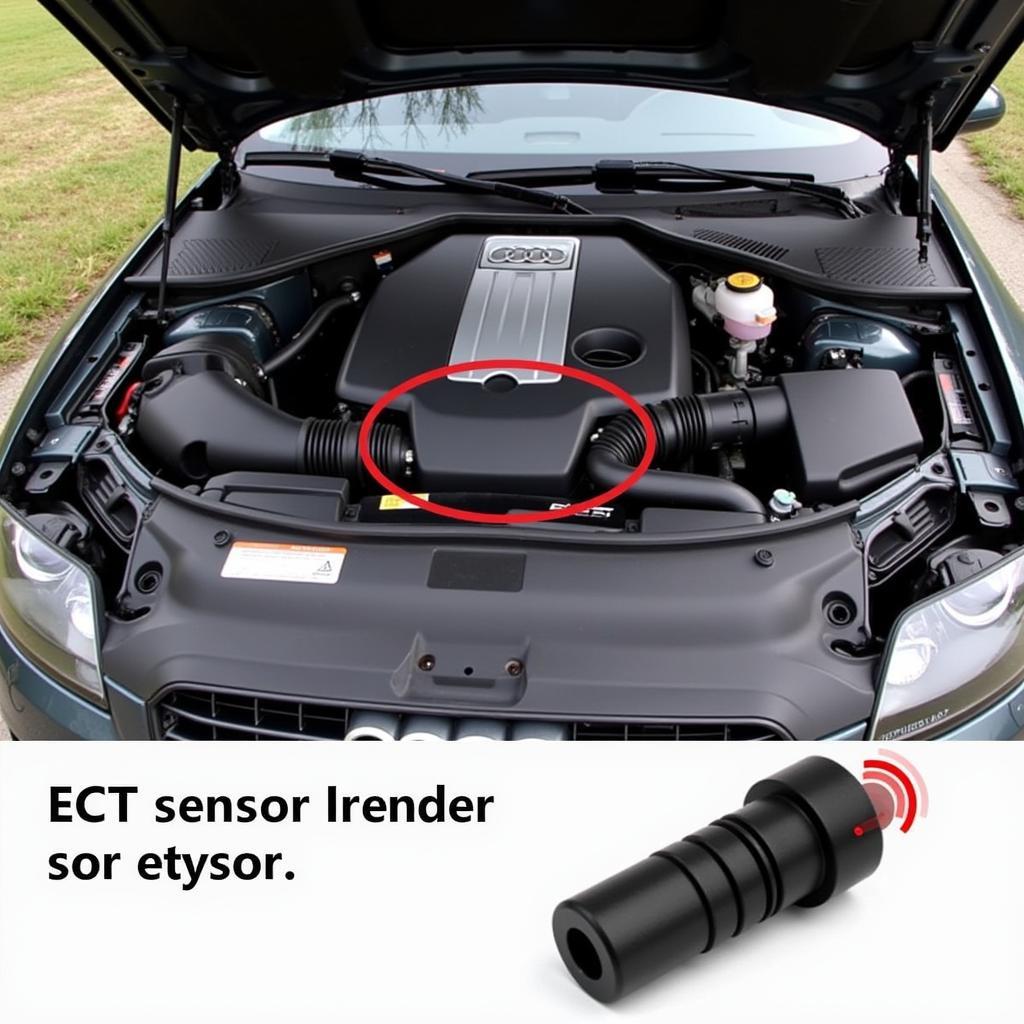 Audi TT Engine Bay Showing ECT Sensor Location