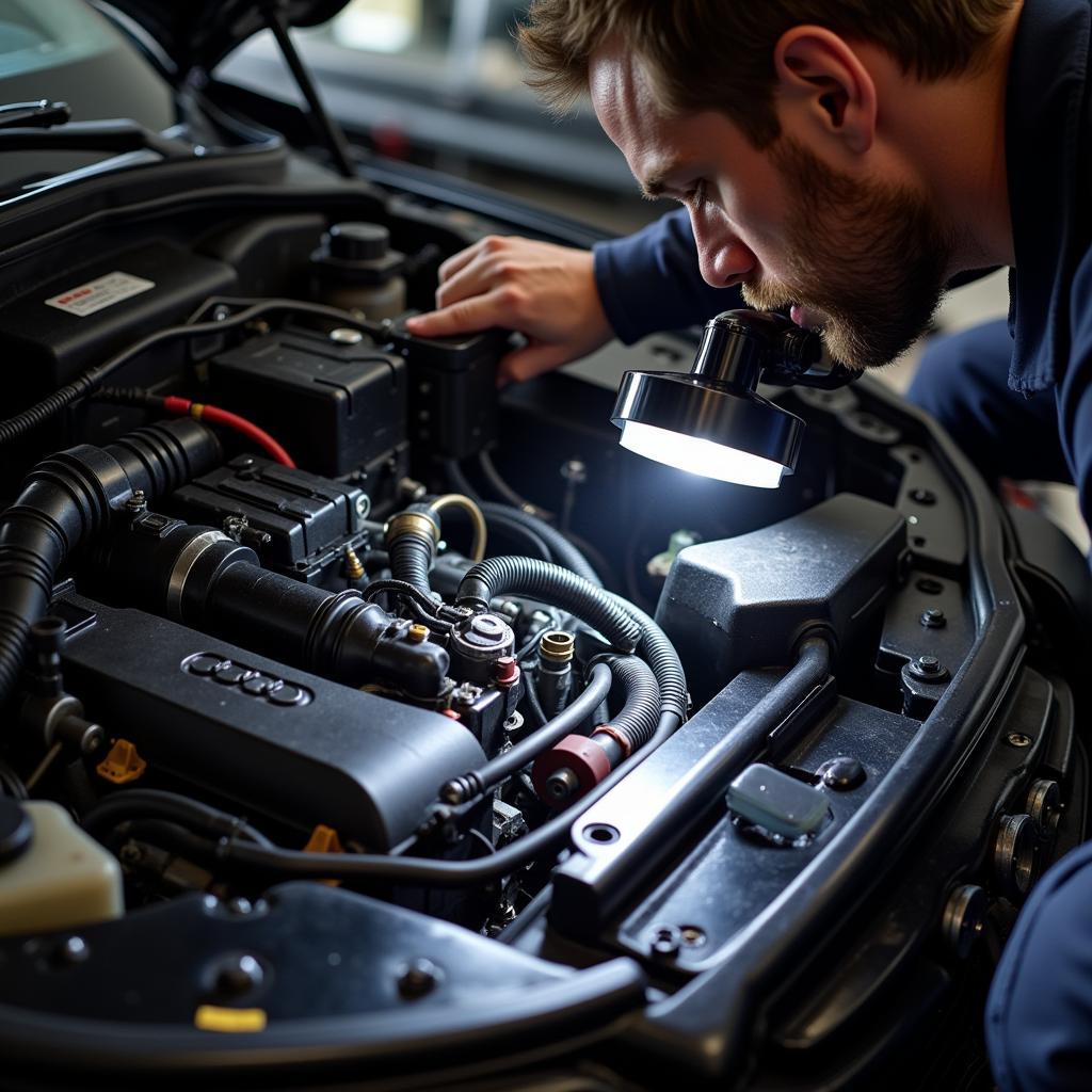 Inspecting the Engine Bay of an Audi TT Mk1