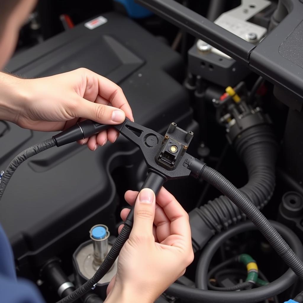 Inspecting the Wiring Harness of an Audi TT for Damage