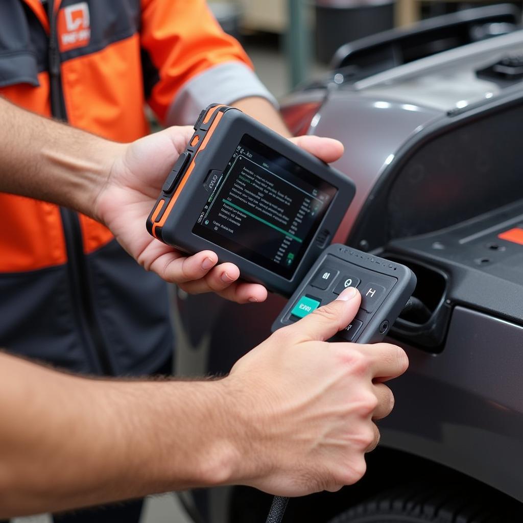 AutoZone Code Reader in Use