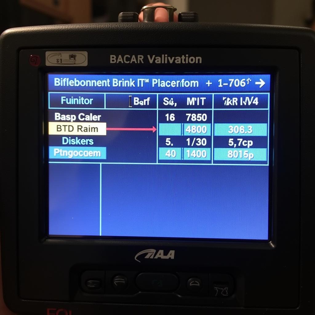 B6 Audi A4 Emission Calibration Scan Tool Screen