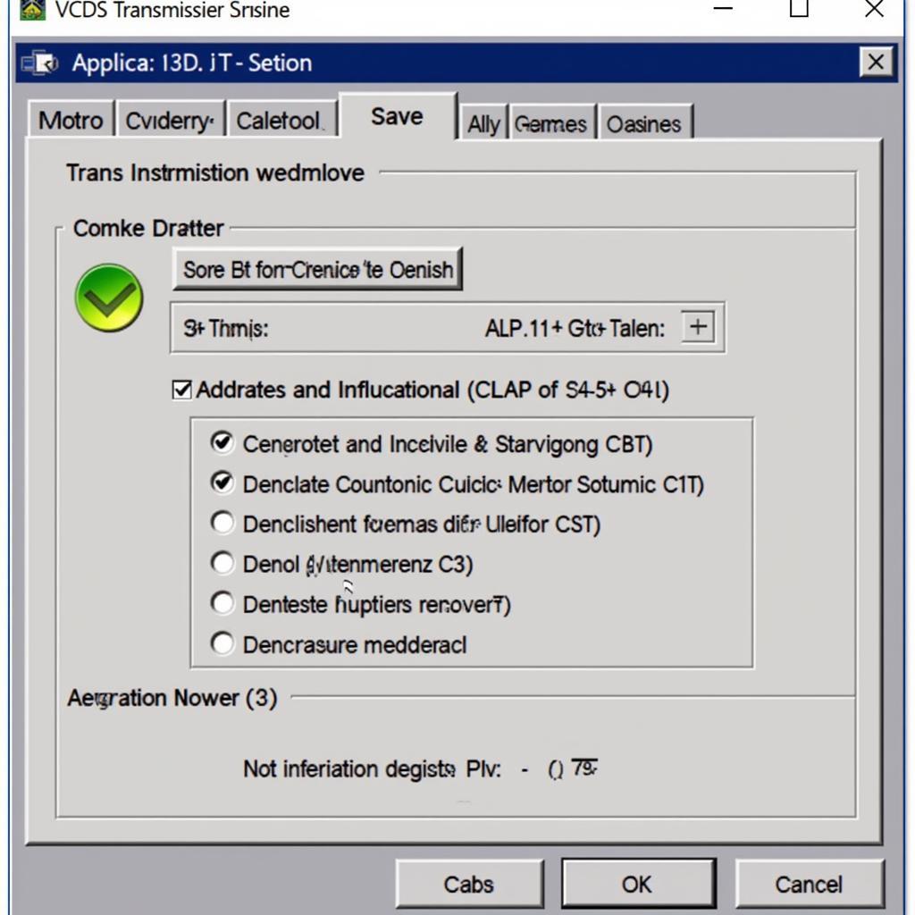 C5 AT Beetle VCDS Transmission Tweaks: Screenshot of VCDS software showing transmission adaptation settings.