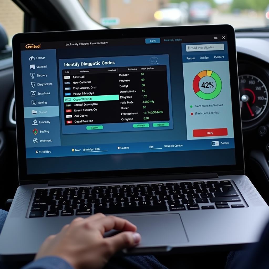 Car Diagnostic Software on Laptop
