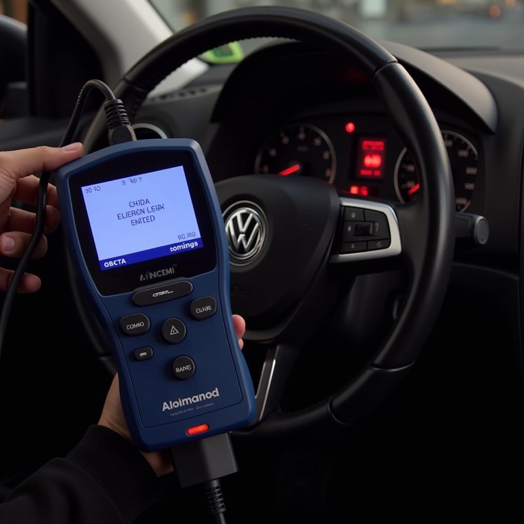 OBD scan showing the CCTA engine code on a Volkswagen vehicle