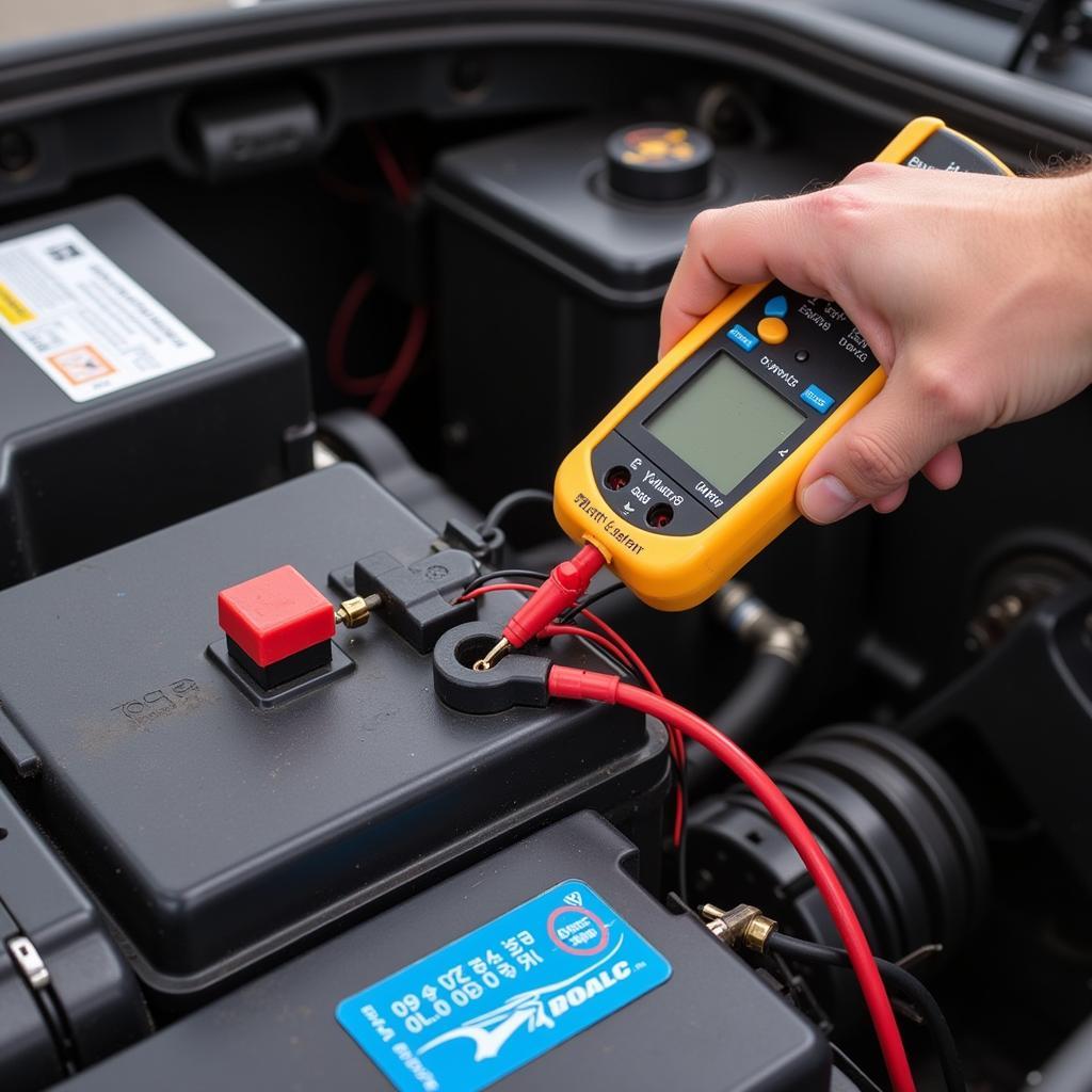 Checking Car Battery Voltage with Multimeter