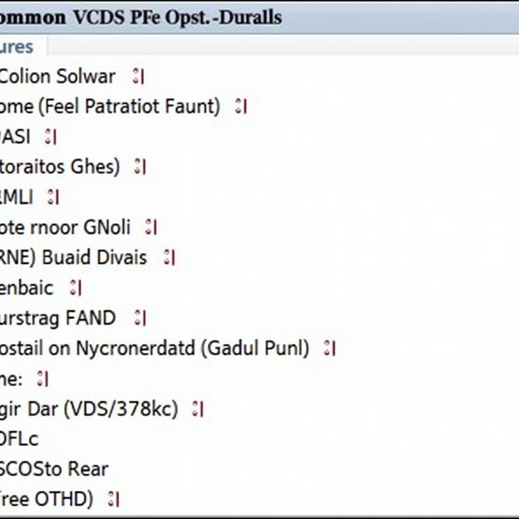 Table of Common VCDS Fault Codes and their Descriptions