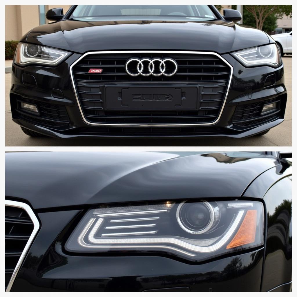 Customized Audi A4 headlights after Ross-Tech coding