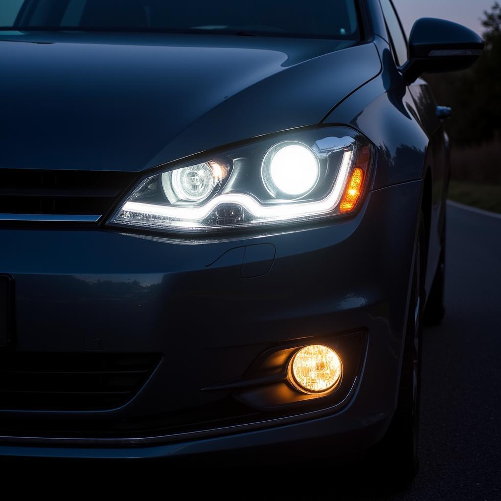 VW Golf Mk7 Facelift Headlights with Activated Cornering Lights