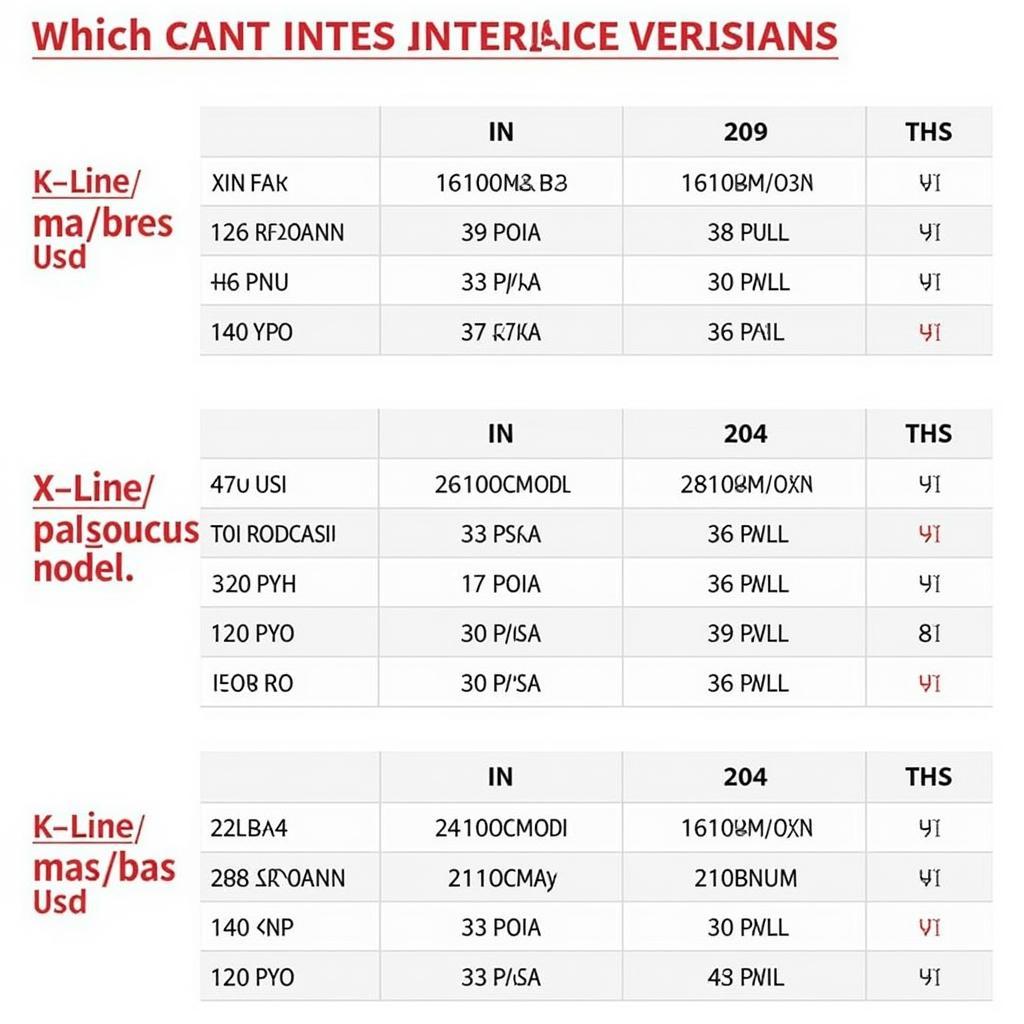 HEX CAN Interface Compatibility Chart for VAG Models