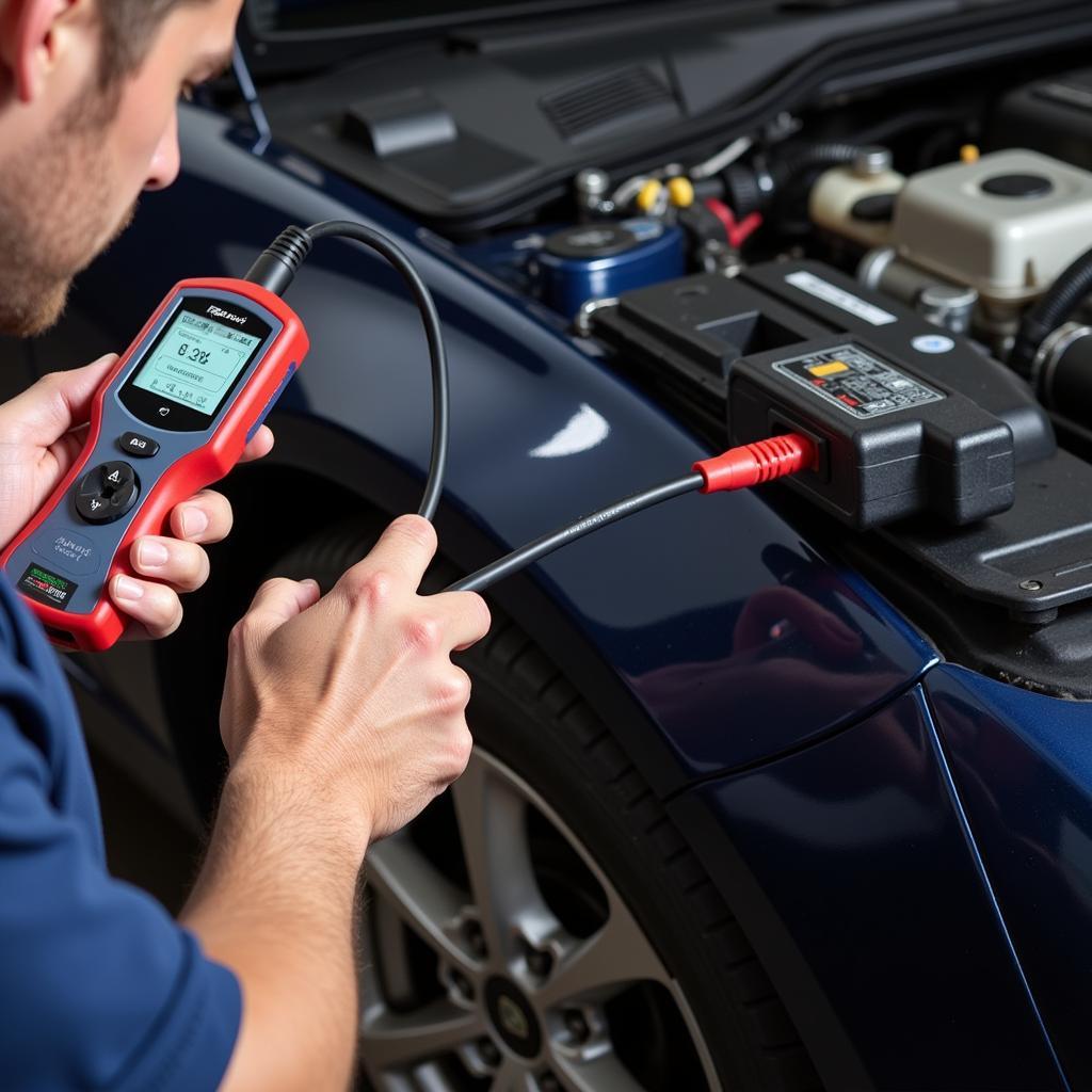 Mechanic Using a Ross-Tech Cable for Car Diagnostics