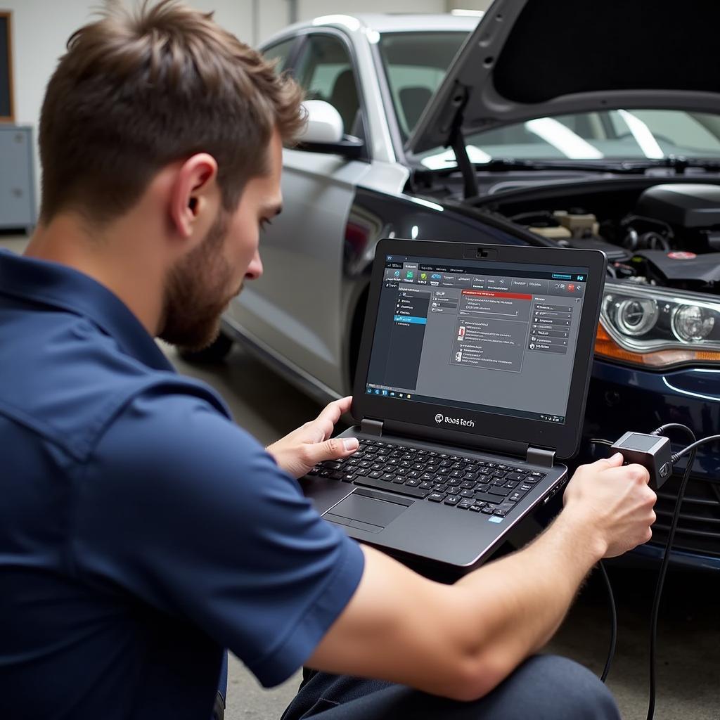 Mechanic Using Ross-Tech VCDS KN64 to Diagnose Car Problems