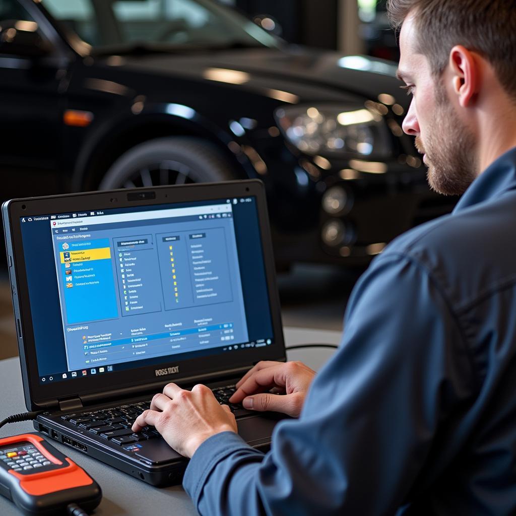 Mechanic Using Ross Tech VCDS to Diagnose Car Problem