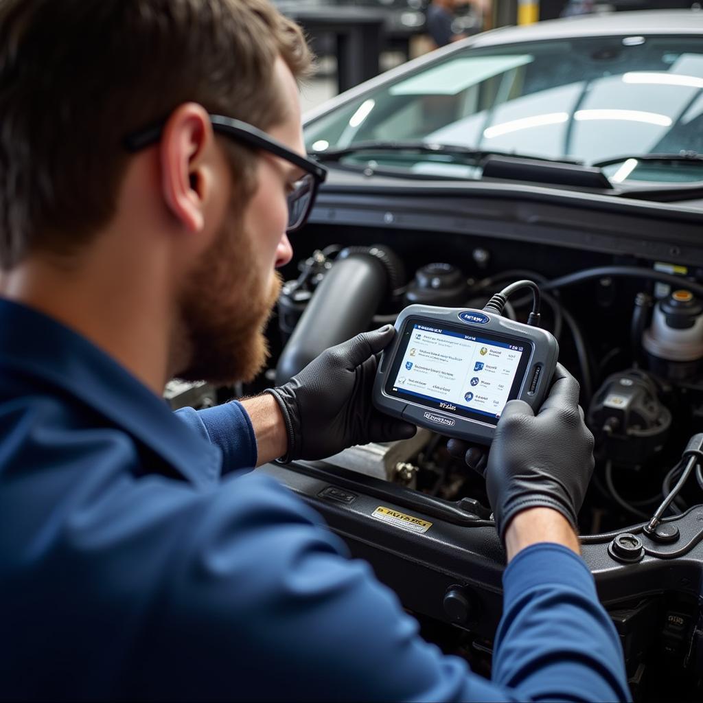 Mechanic Using VCDS to Diagnose Car Problem