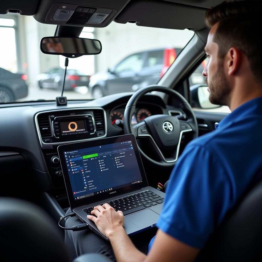 Mechanic Using VCDS Software with HEX-USB+CAN Interface