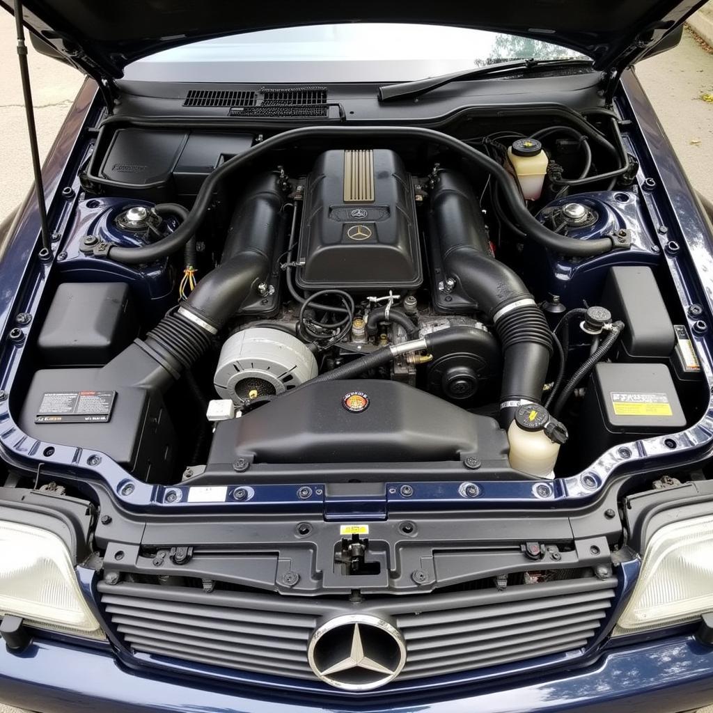 Mercedes-Benz 500SL Engine Bay Overview