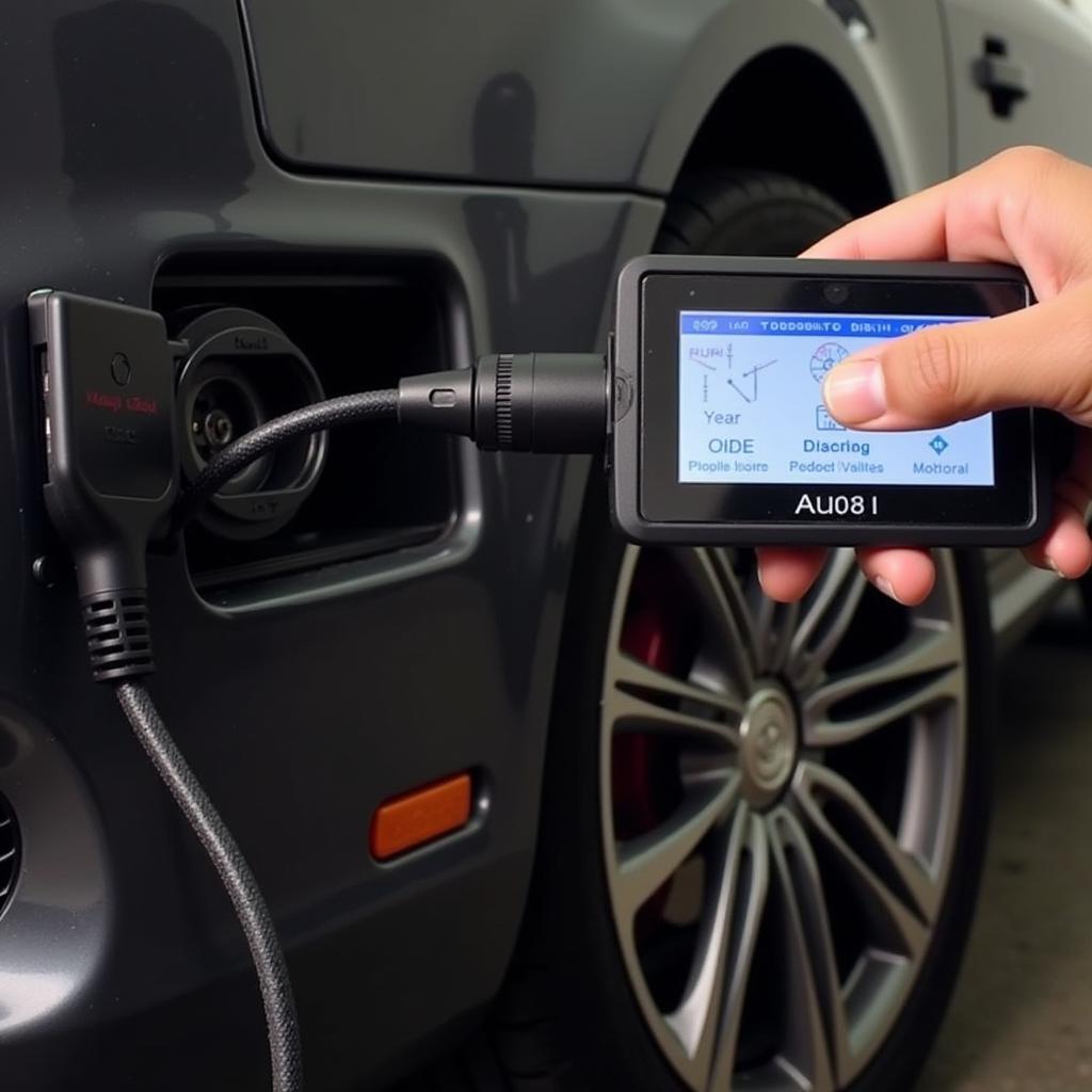 OBD Scanner Connected to an Audi V8