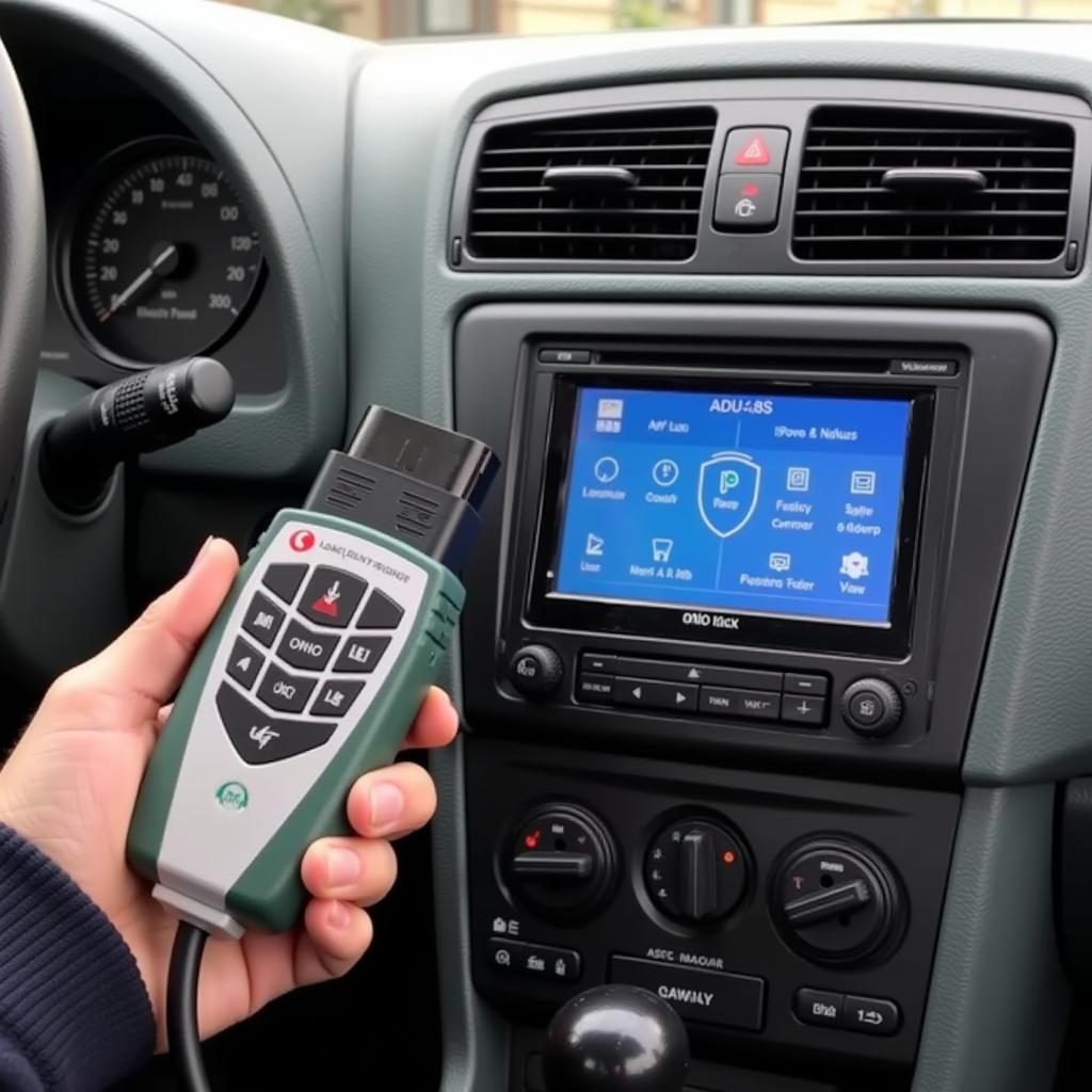 OBD2 Scanner Connected to a 2000 VW Beetle