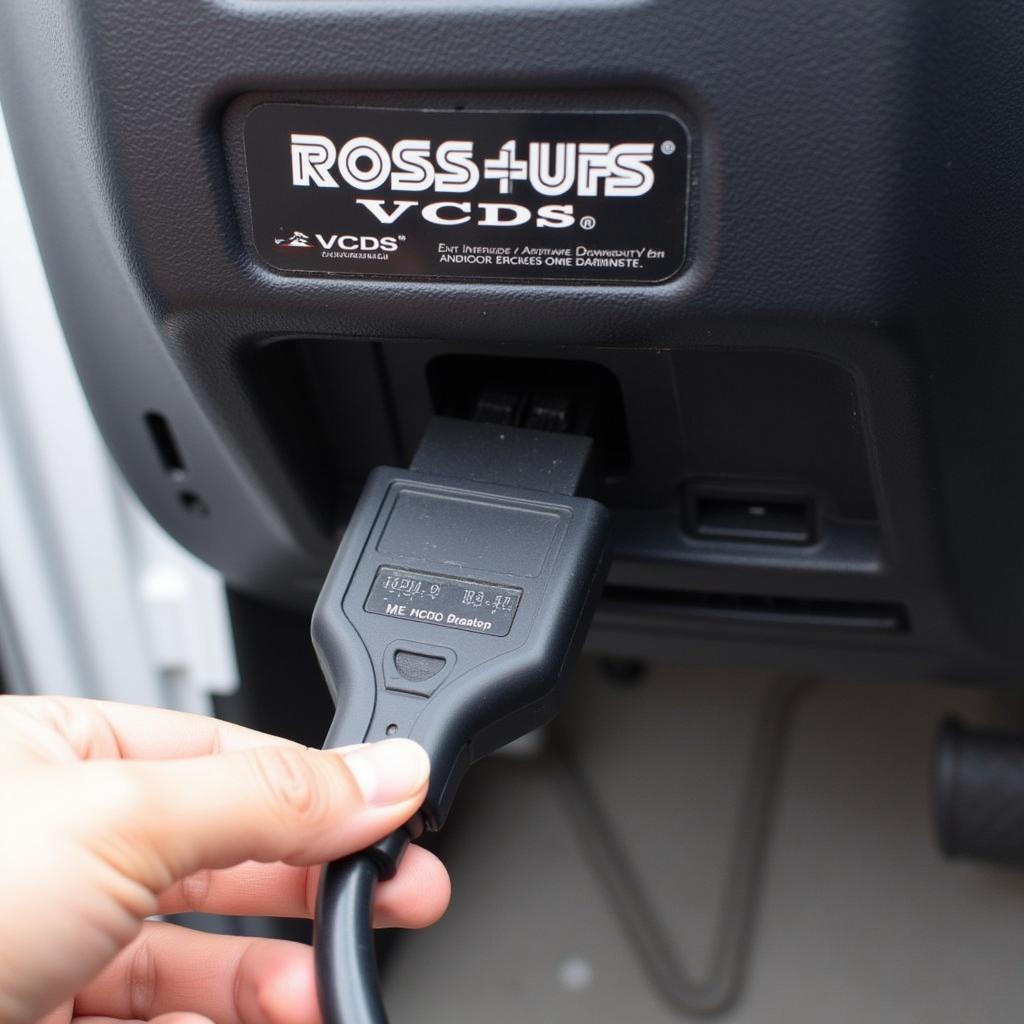 Ross-Tech VCDS Interface Connected to OBD-II Port