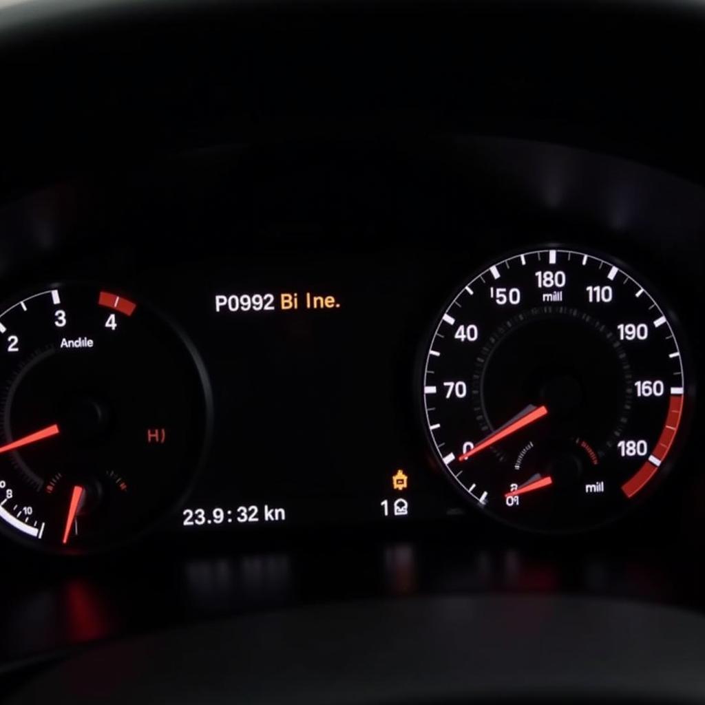 Check engine light illuminated on an Audi dashboard