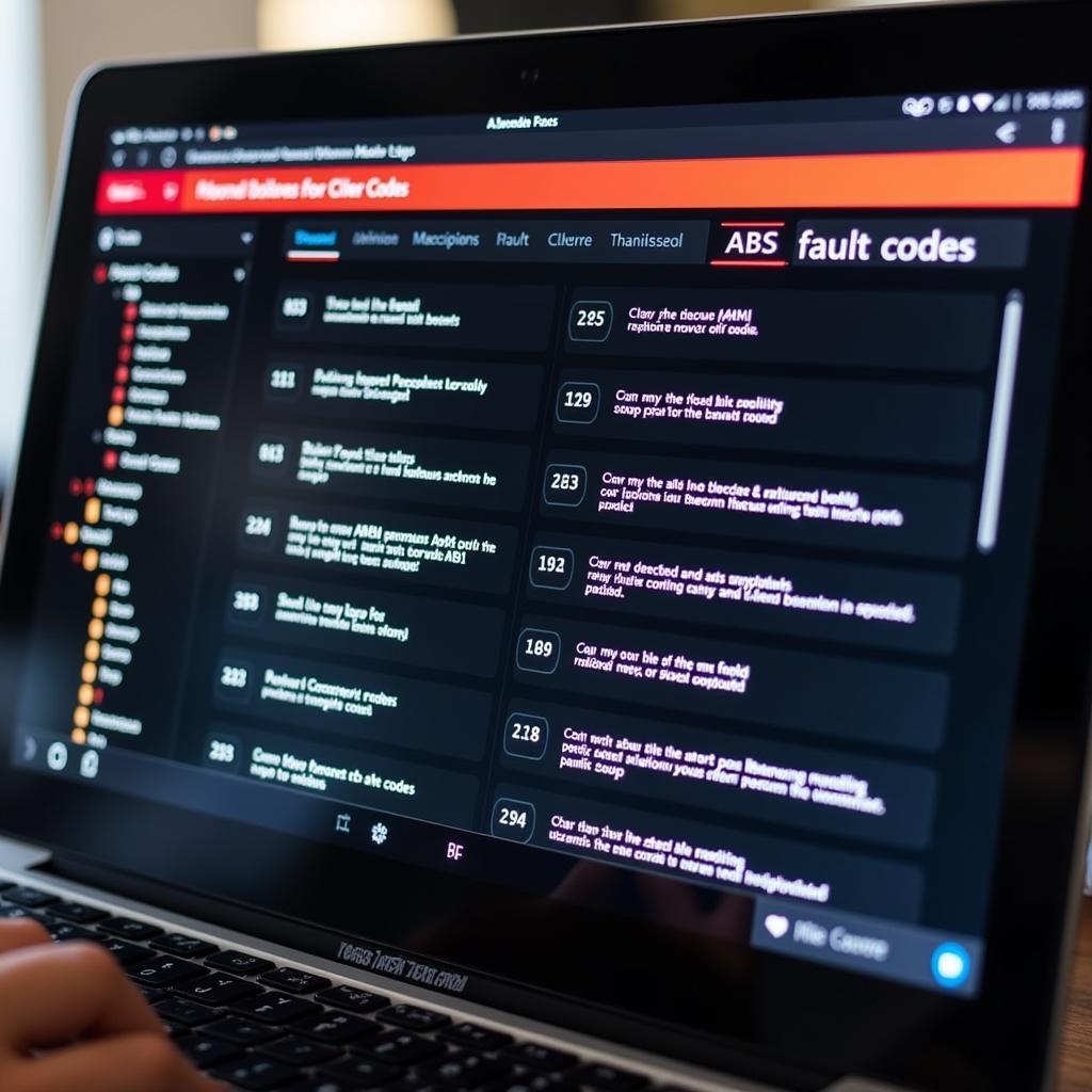 Ross Tech ABS Fault Code Scan on a Laptop