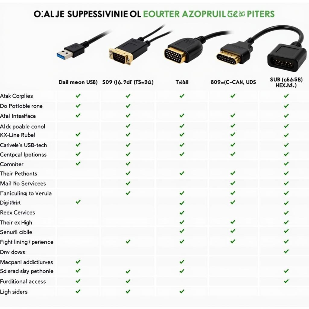 Ross-Tech Cable Comparison Chart