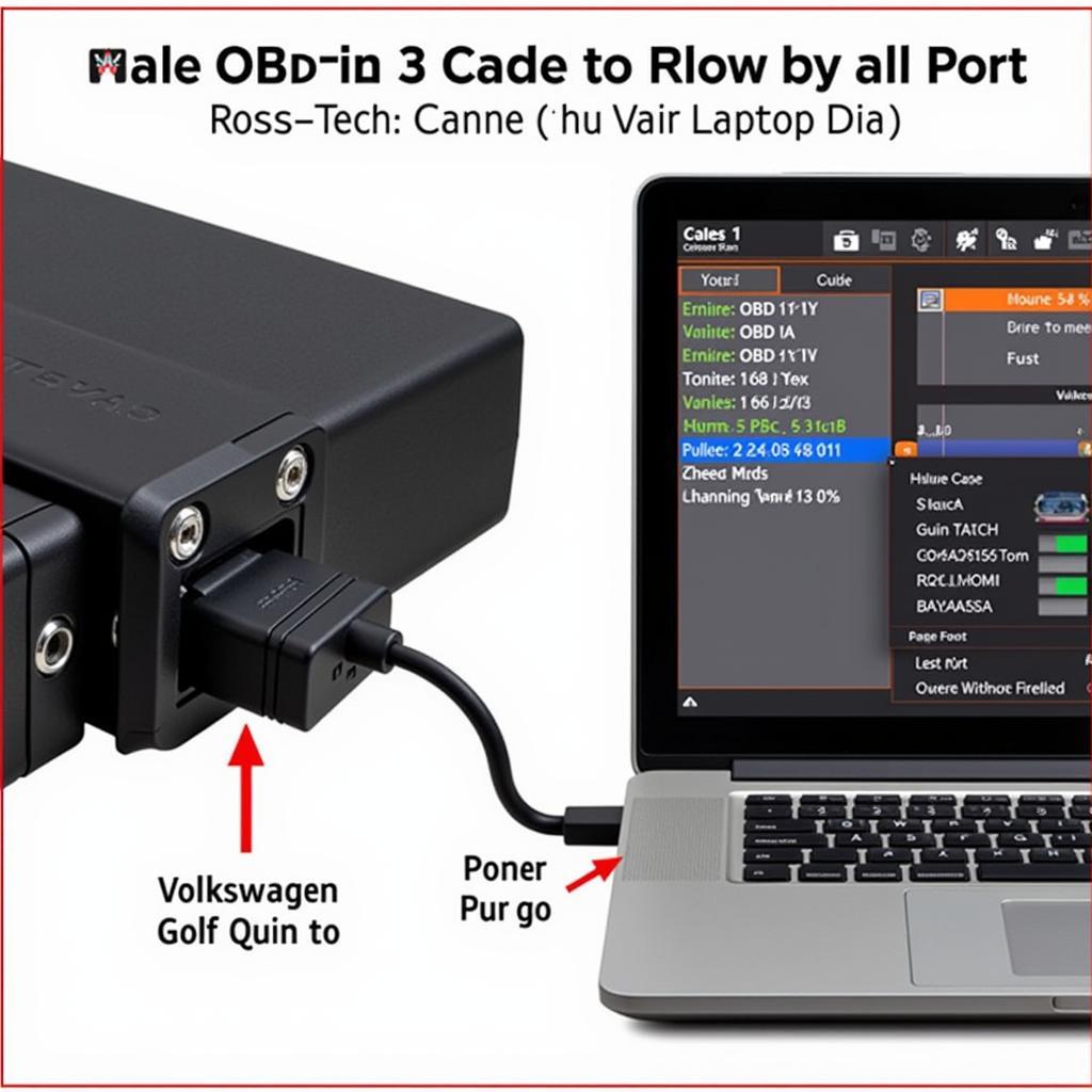 Connecting Ross-Tech Cable to OBD-II Port