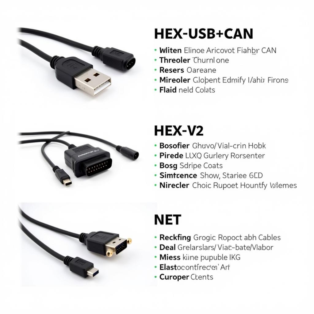 Different Ross-Tech Cable Types for VAG Vehicles